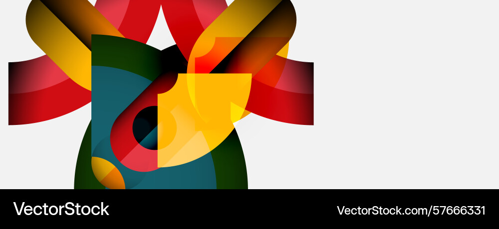Abstract colorful shapes overlap creating dynamic Abstract colorful shapes overlap creating dynamic Vector Image