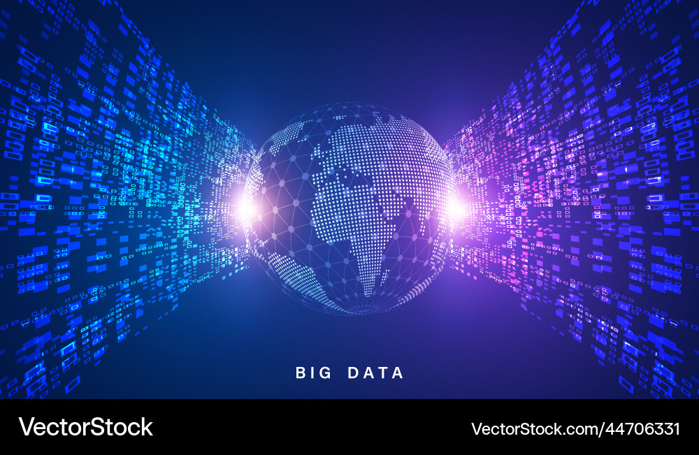 Abstract global dot network big data connection vector image