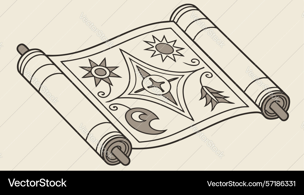 Ancient scroll decorative pattern design vector image