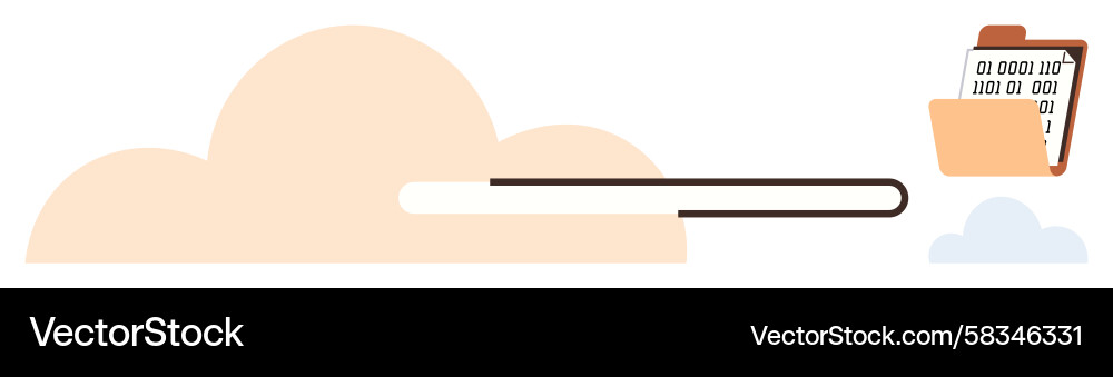 Cloud File Transfer with Progress Vector Image