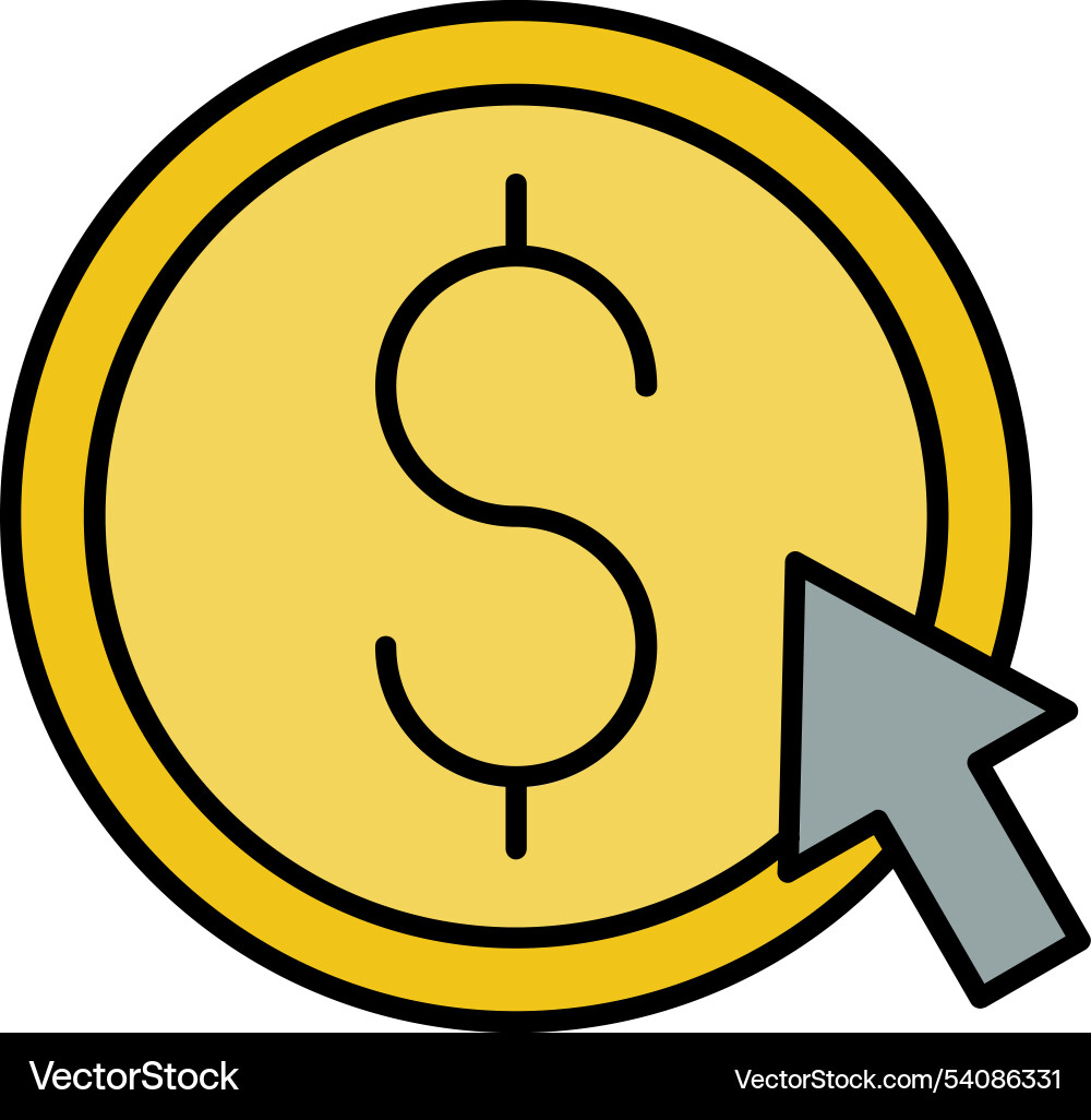 Cost per click line filled icon design Vector Image