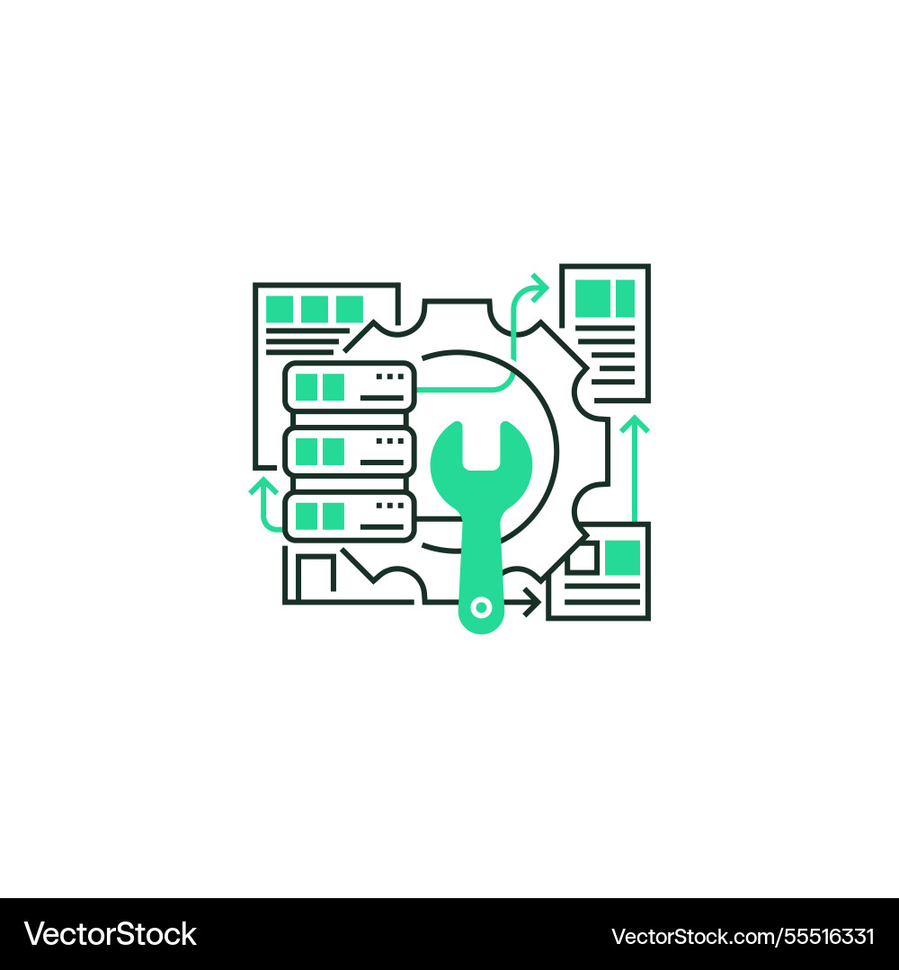 Database recovery line icon linear style sign Database recovery line icon linear style sign vector image