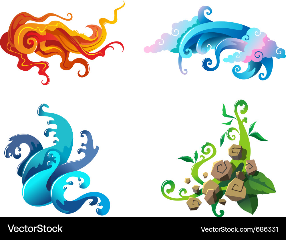 Elemental Symbols Royalty Free Vector Image - VectorStock