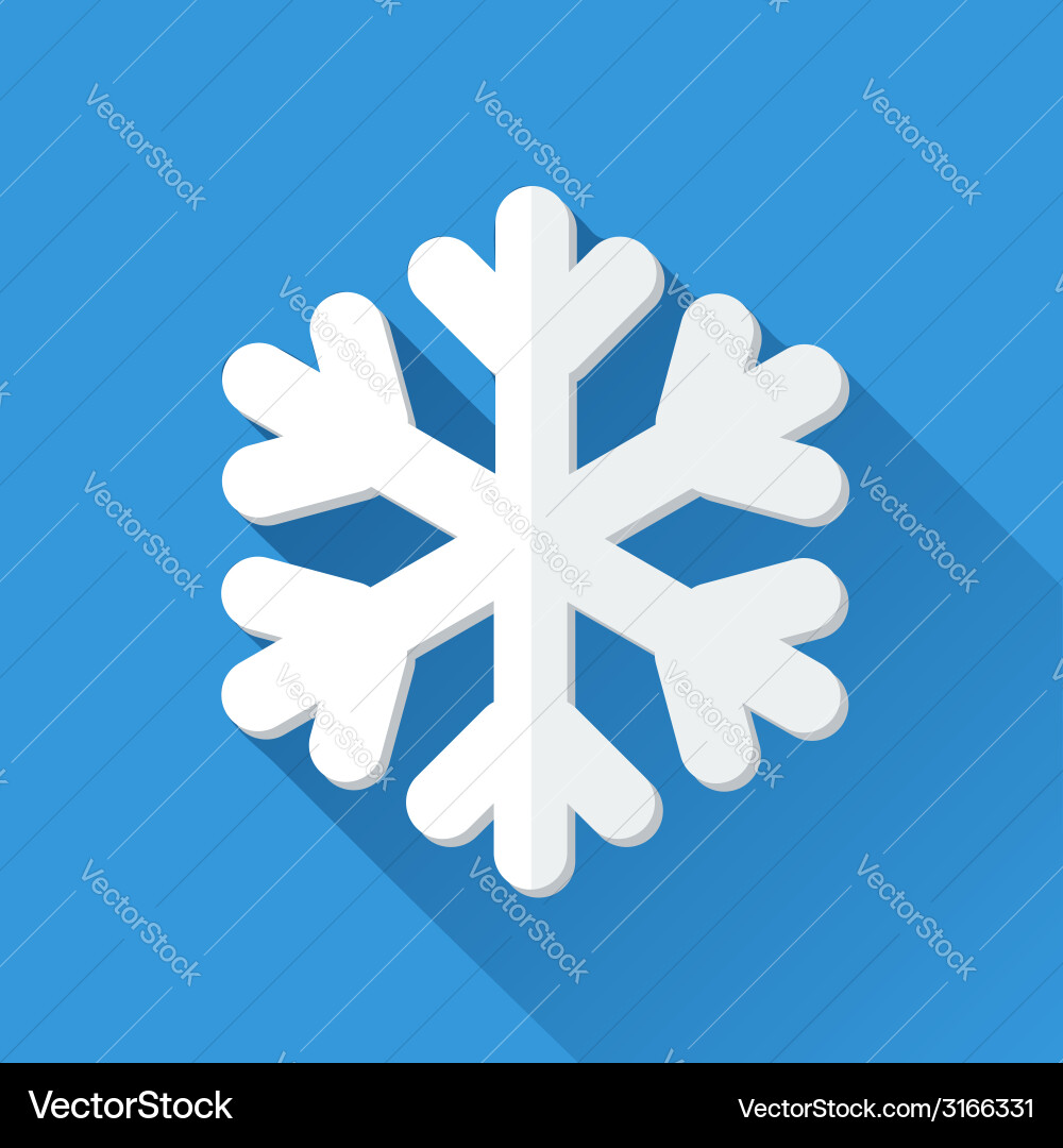 Flat Style Snowflake Icon Vector Image