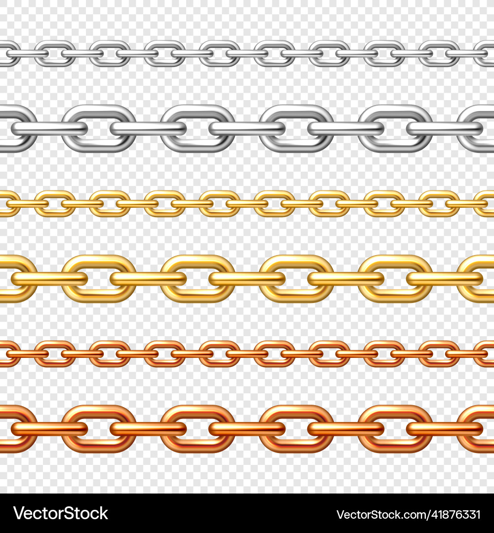 Golden Silver Bronze Chains Royalty Free Vector Image