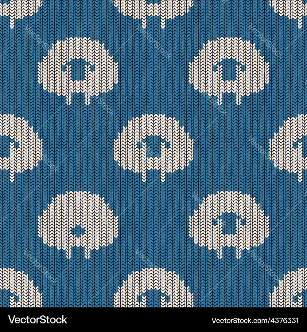 Knitted Sheep Pattern Vector Image
