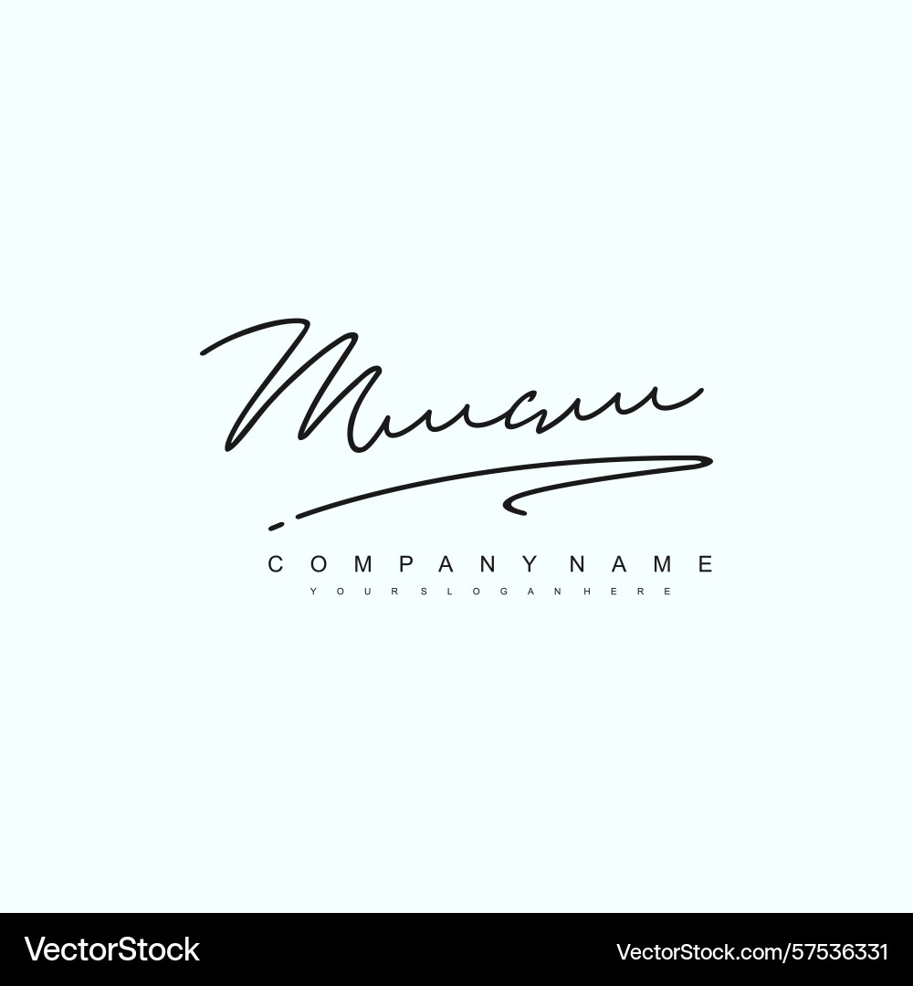 Minimal signature logo design with mc initials Vector Image