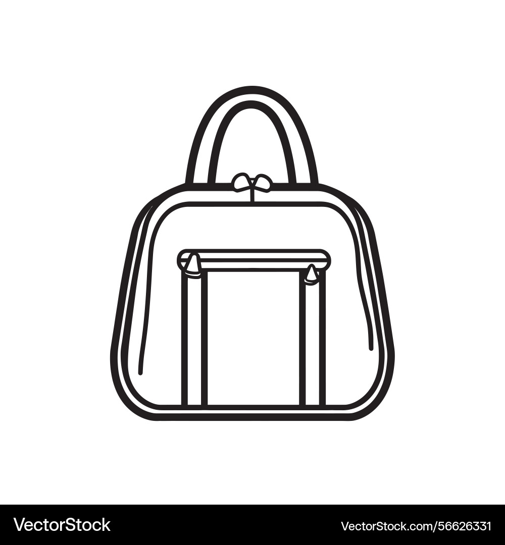Minimalist outline bag with handle and front vector image