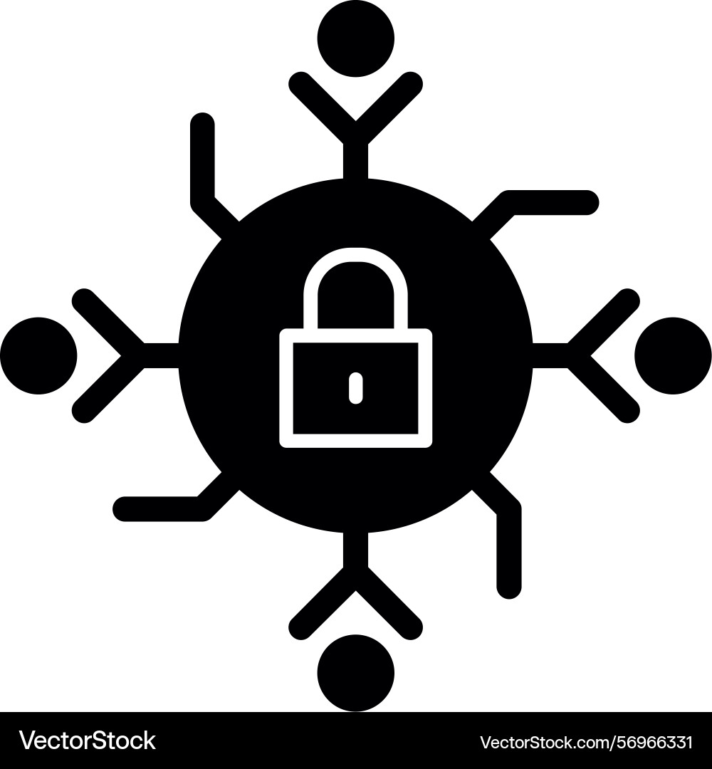 Secure connection glyph style icon design Vector Image