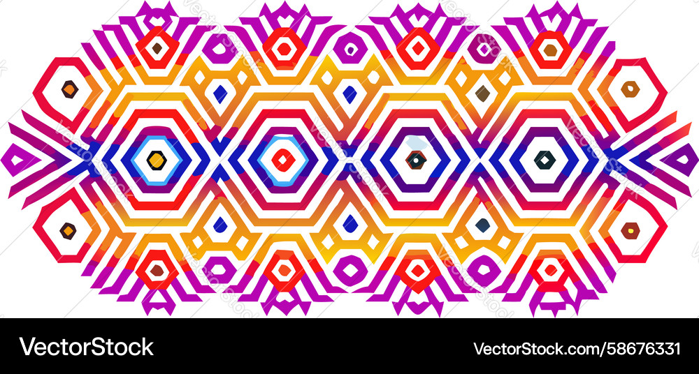 Vibrant geometric hexagonal pattern design Vector Image