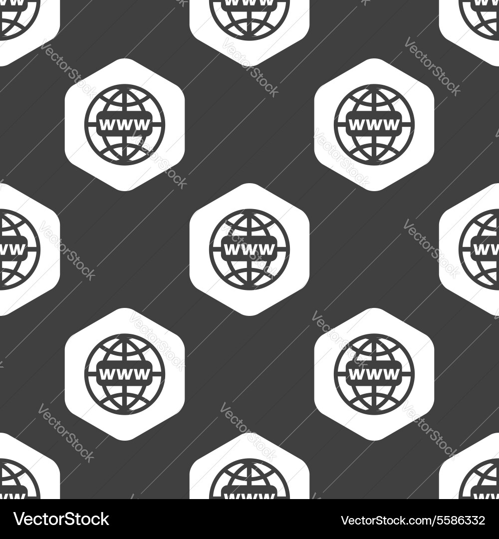 Black hexagon global network pattern vector image