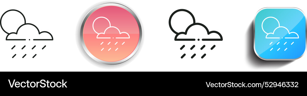 Cloud-Icon dünn lineare regelmäßige und Schaltfläche Stil Cloud-Icon dünn lineare regelmäßige und Schaltfläche Stil vektorbild