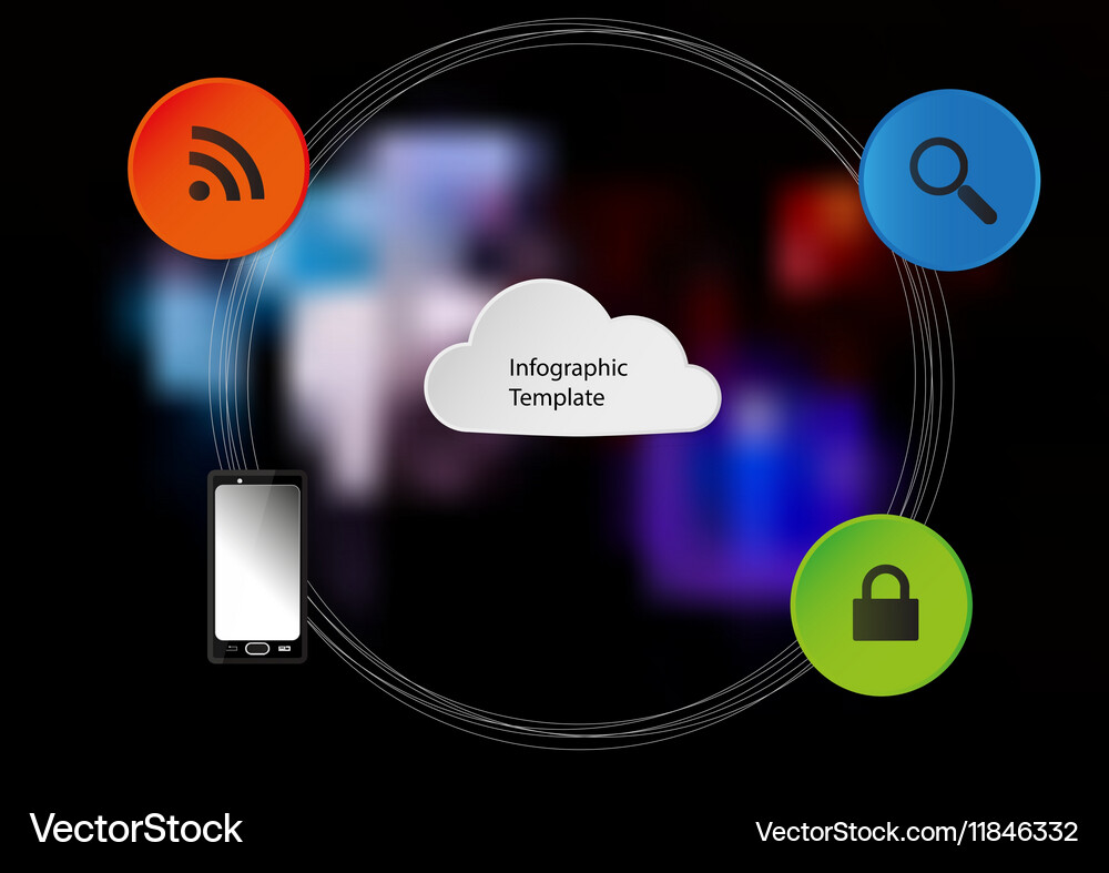 Cloud infographic template with object connected Vector Image