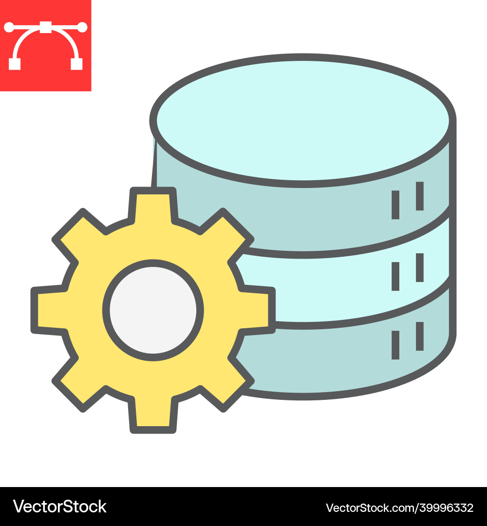 Database Cogwheel Icon vector image