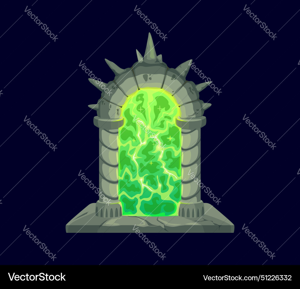 Fantasy game magic portal door mystical tunnel vector image