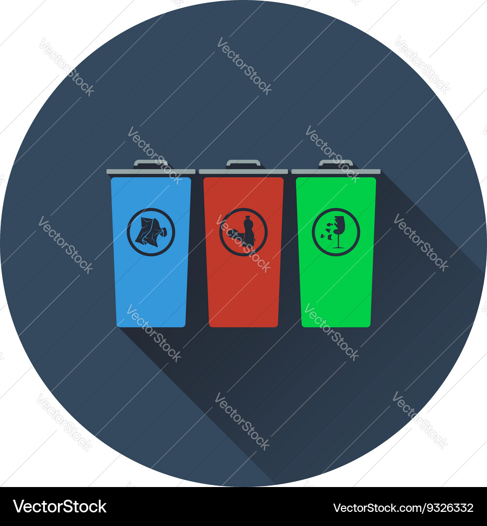 Garbage containers with separated trash icon Vector Image