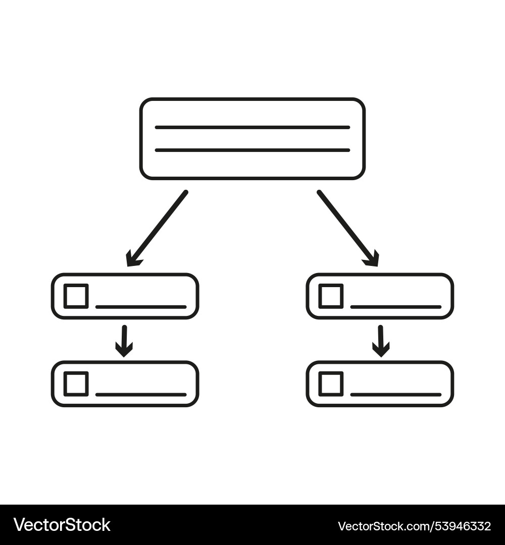 Hierarchy diagram icon flowchart structure Hierarchy diagram icon flowchart structure vector image