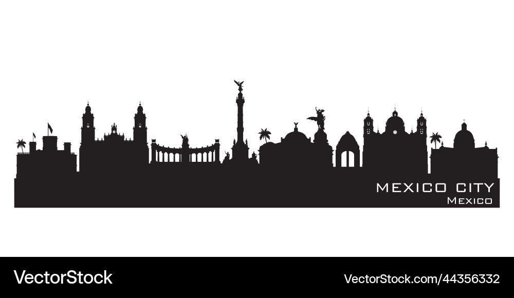 Mexico City Skyline Silhouette Vector Image