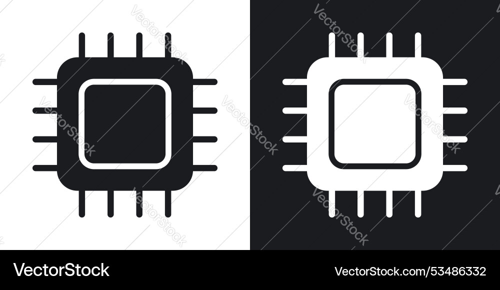 Processorline in thin line black color flat Processorline in thin line black color flat vector image