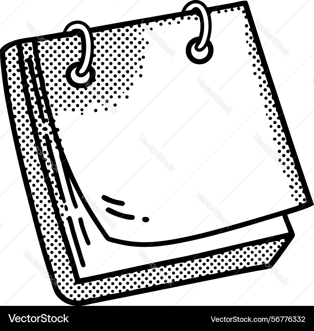 Retro sketch of spiral notebook with turning vector image
