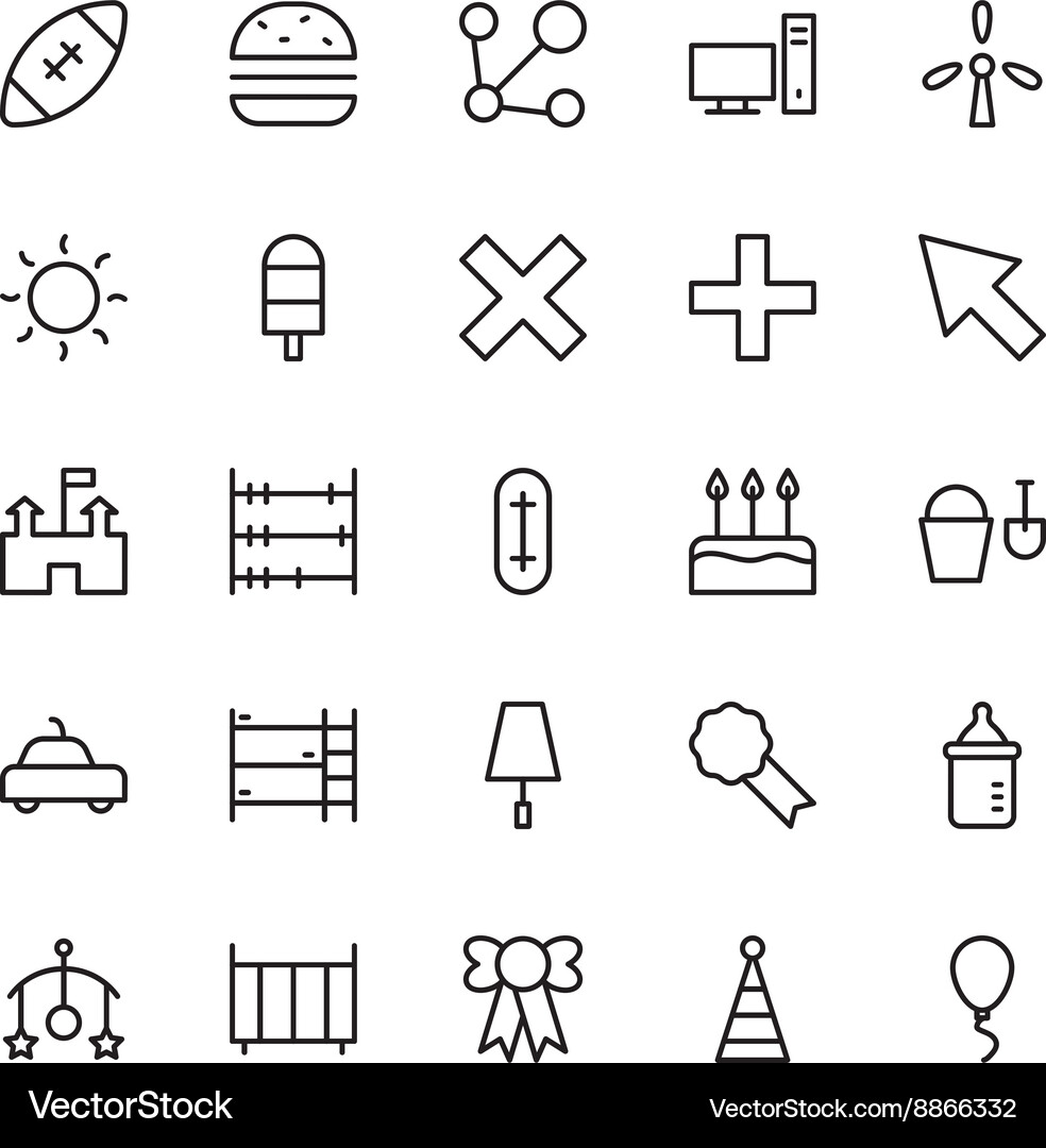 Web and user interface outline icons 15 Vector Image