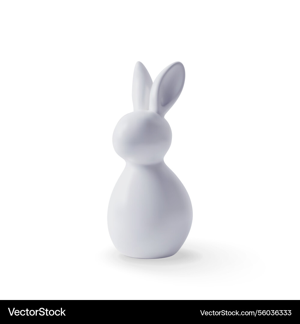 3d white ceramic easter bunny isolated Royalty Free Vector