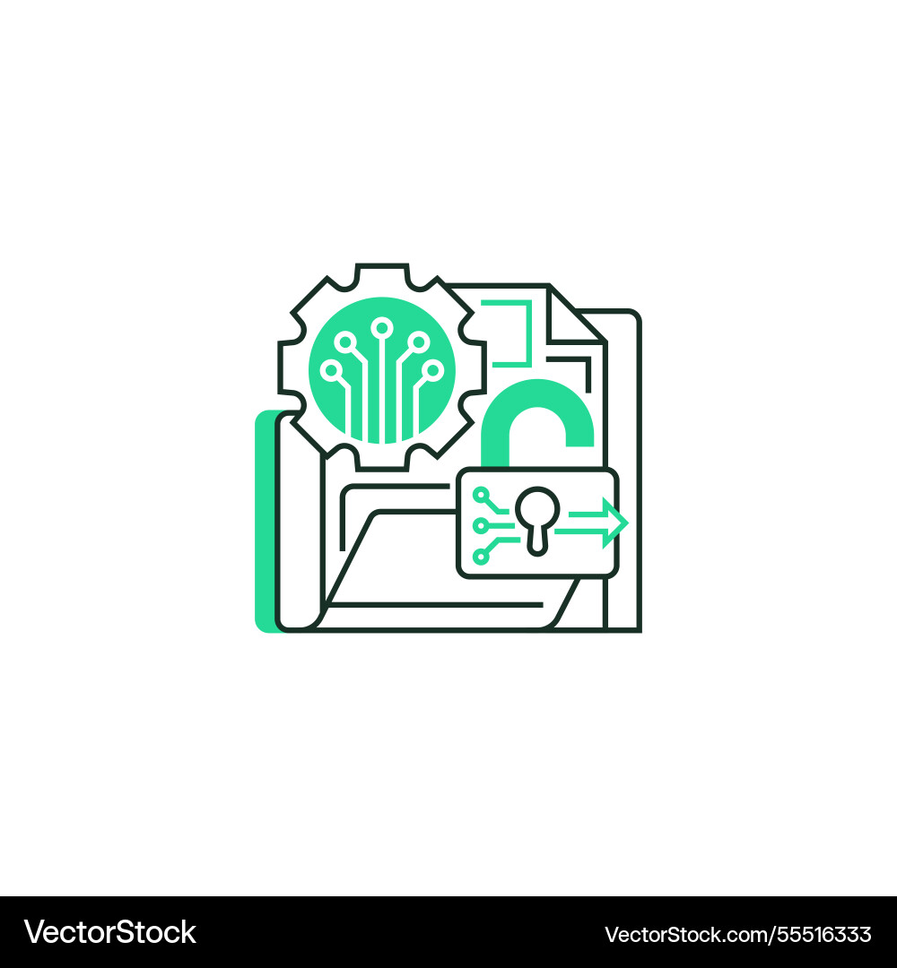 Decryption key line icon linear style sign Decryption key line icon linear style sign vector image