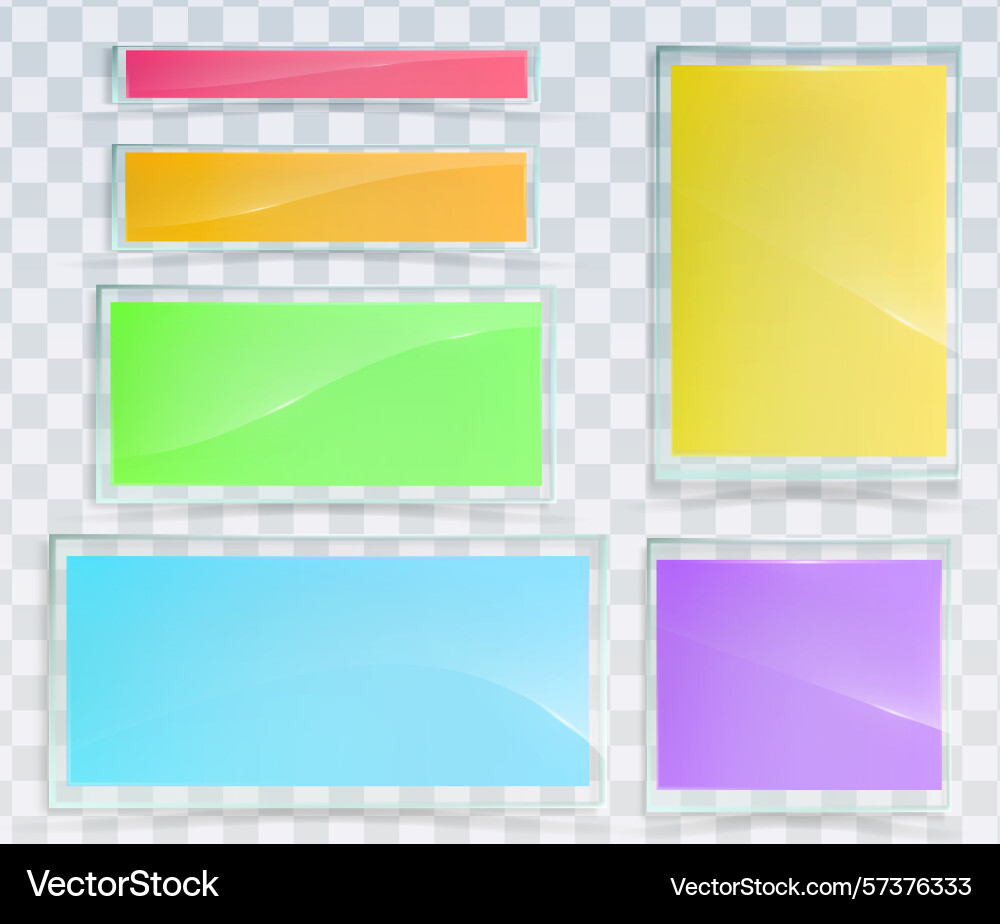 Glass banner transparent frame glossy web button Glass banner transparent frame glossy web button Vector Image
