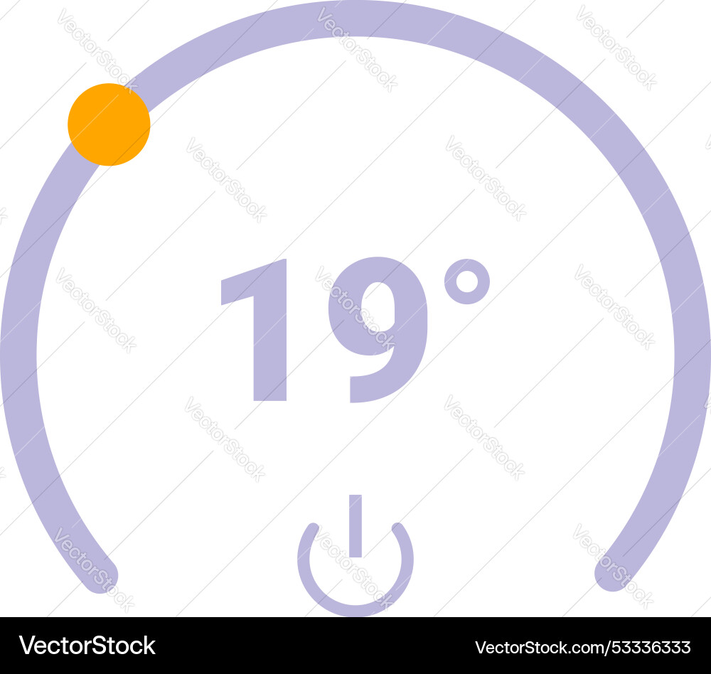 Modern thermostat showing 19 degrees celsius Vector Image