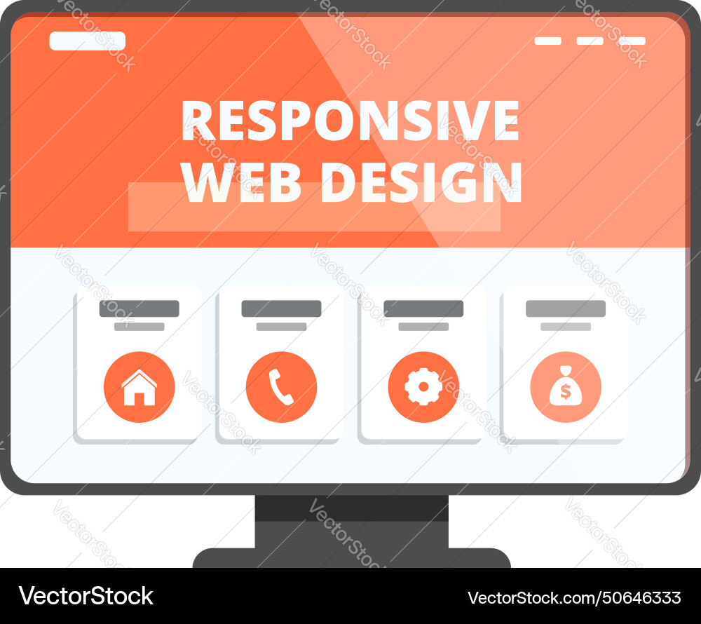 Monitor responsive web design icon cartoon Monitor responsive web design icon cartoon vector image