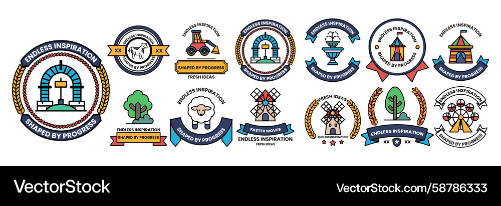 Set of in parks and public spaces concept line Set of in parks and public spaces concept line Vector Image