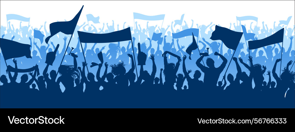 Supporters in blue colors for sports background Vector Image