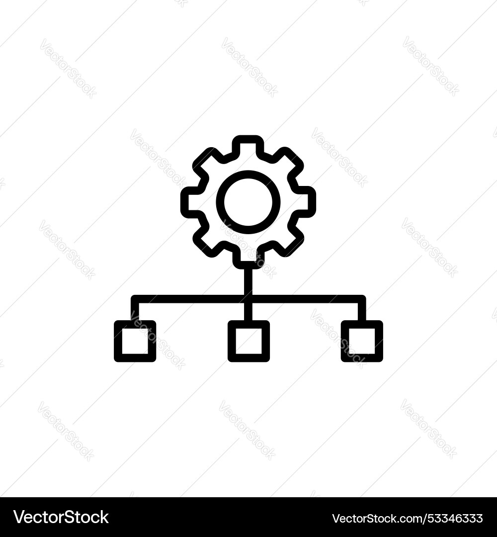Workflow line icon isolated on white background Workflow line icon isolated on white background vector image