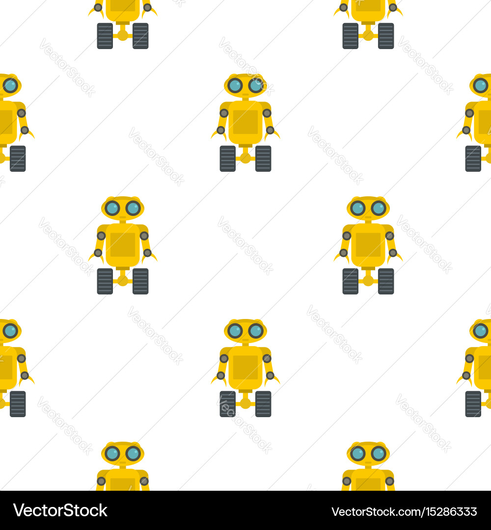 Yellow robot pattern seamless Vector Image