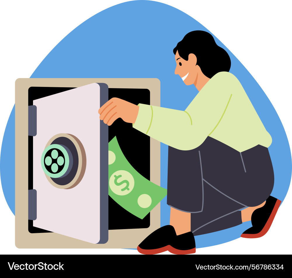 A flat style showing character open Vector Image