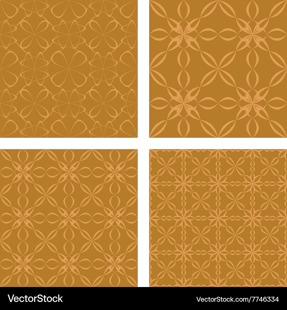 Bronze color seamless pattern background set Vector Image