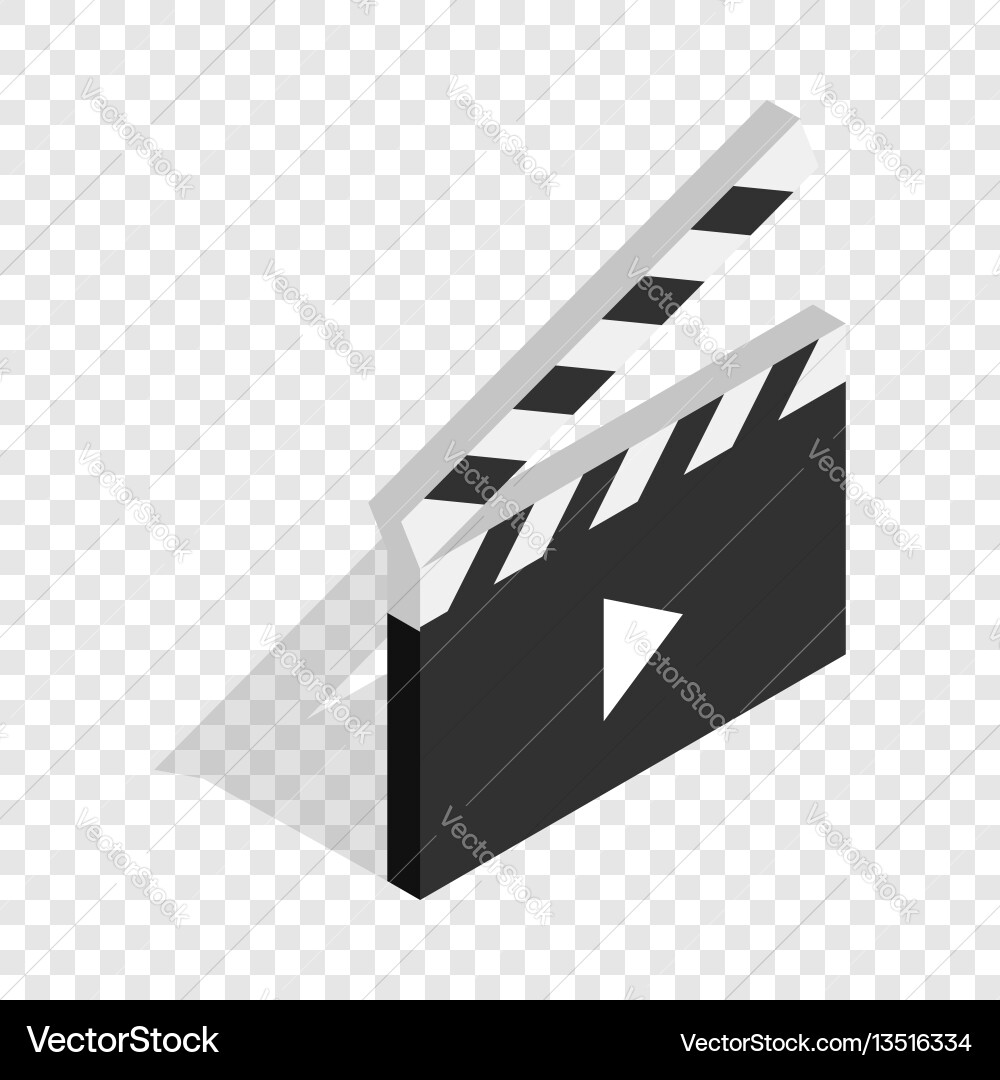 Clapperboard open with play button isometric icon Vector Image