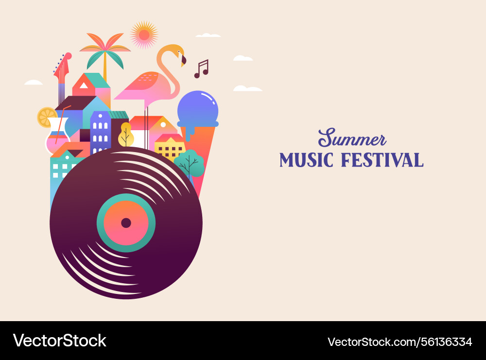 Colorful geometric summer music festival template Colorful geometric summer music festival template vector image
