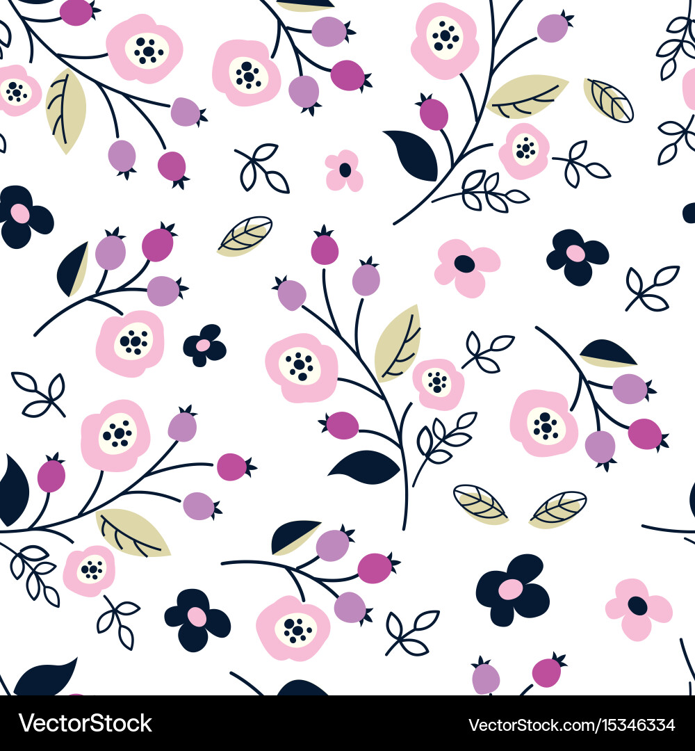 Floral Abstract Seamless Pattern Vector Image