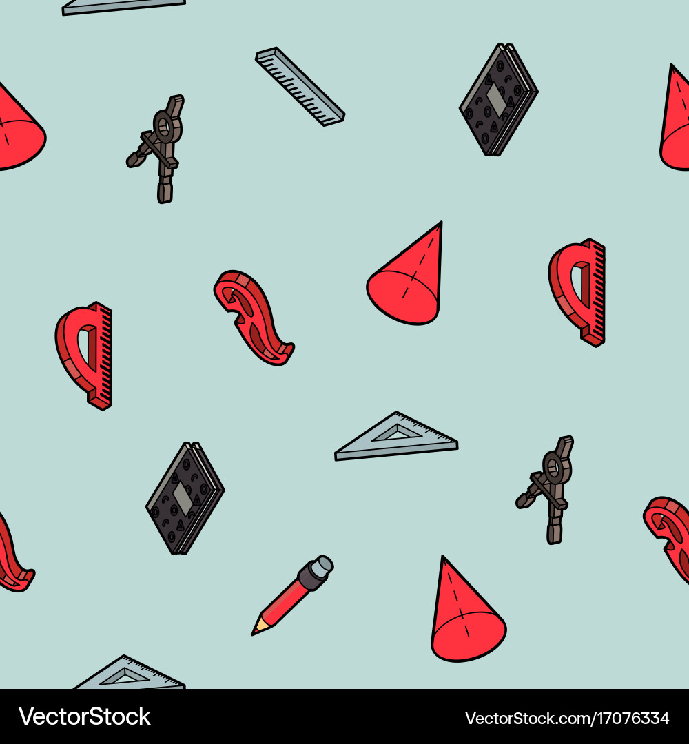 Geometry color outline isometric pattern vector image