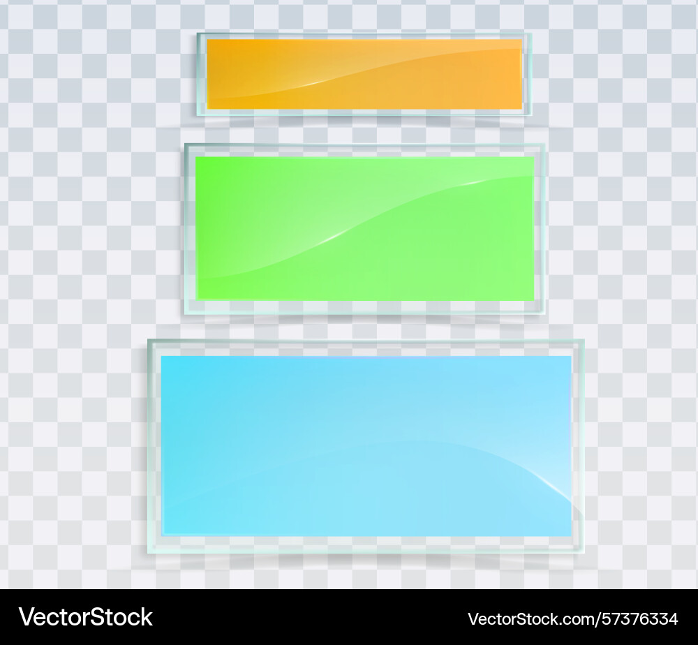 Glass banner transparent ui layout set glossy Glass banner transparent ui layout set glossy Vector Image