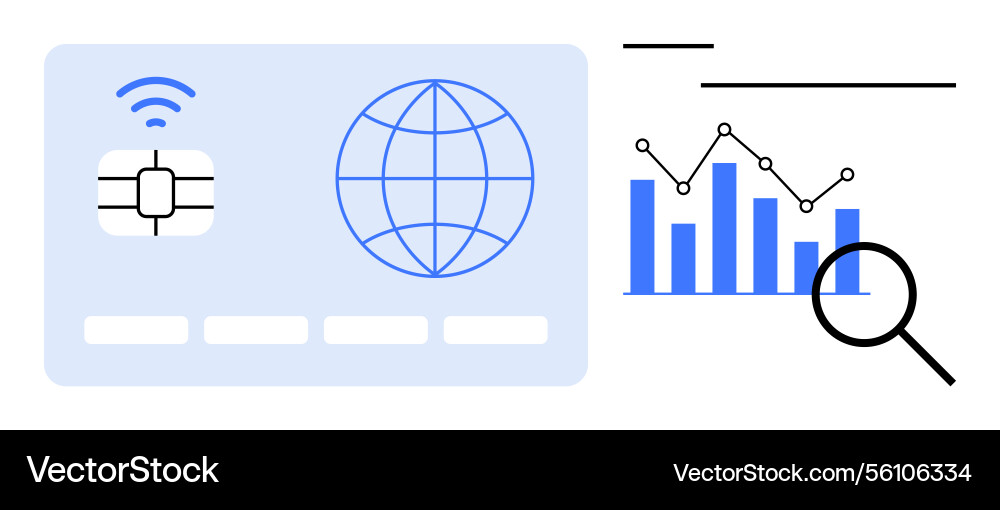 Global payment card and data analytics Vector Image