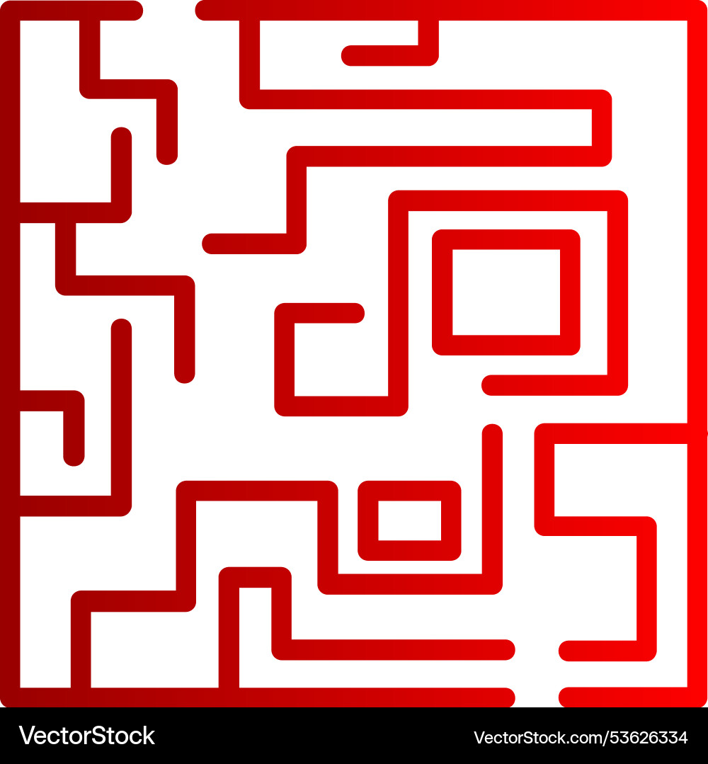 Labyrinth line gradient icon Vector Image