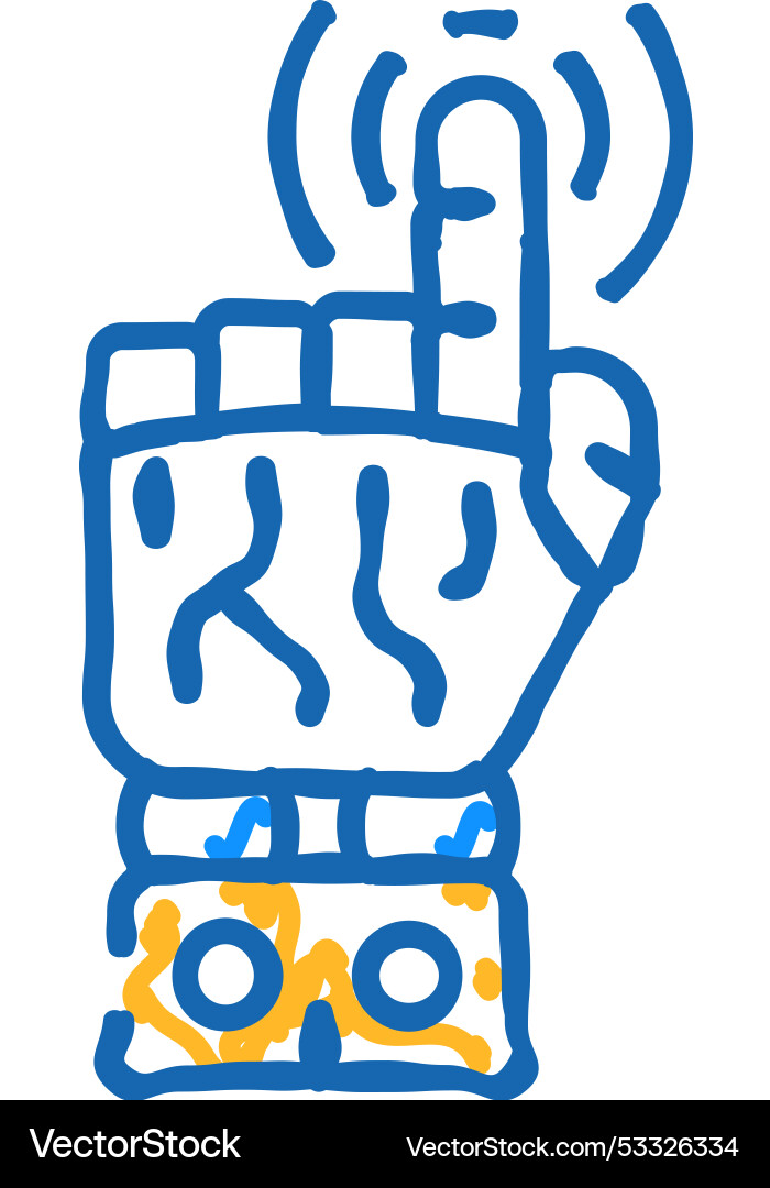 Pointer robot hand gesture icon doodle Vector Image