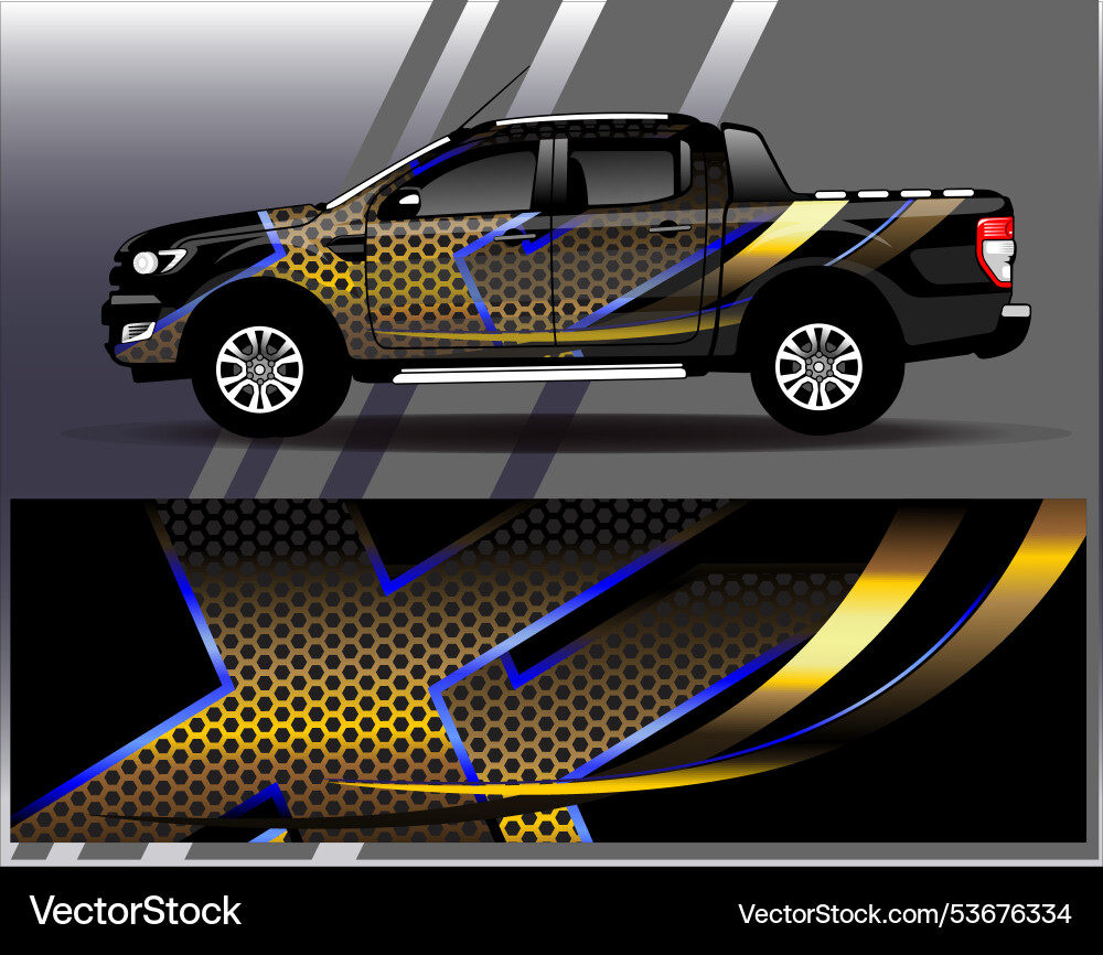 Racing Stripe Car Wrap vector image