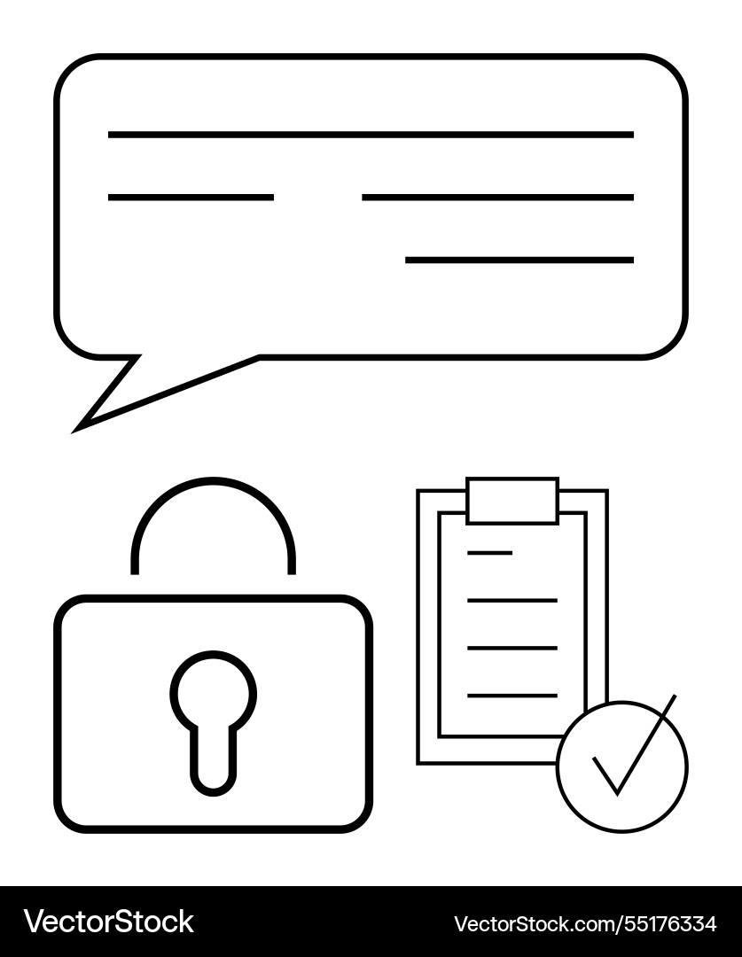 Secure message checklist approval and privacy Secure message checklist approval and privacy vector image