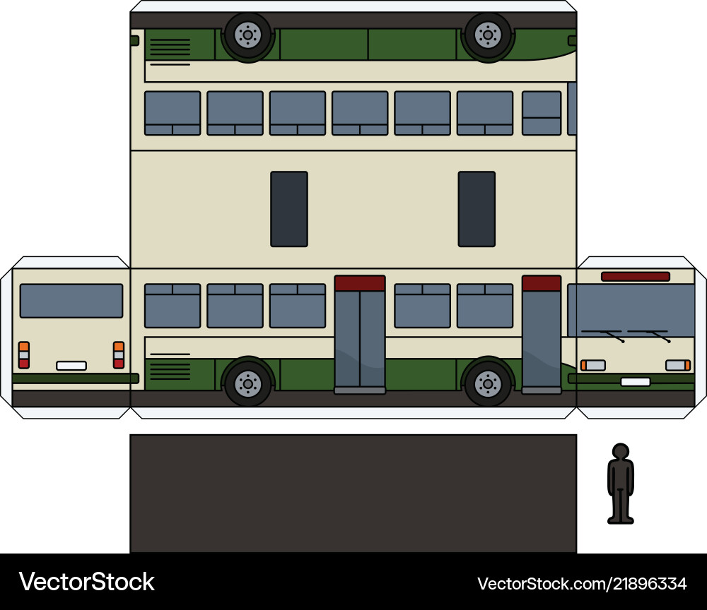 Simple paper model of a bus Vector Image