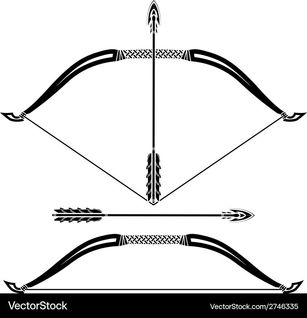 Bow Stencil Template Royalty Free Vector Image