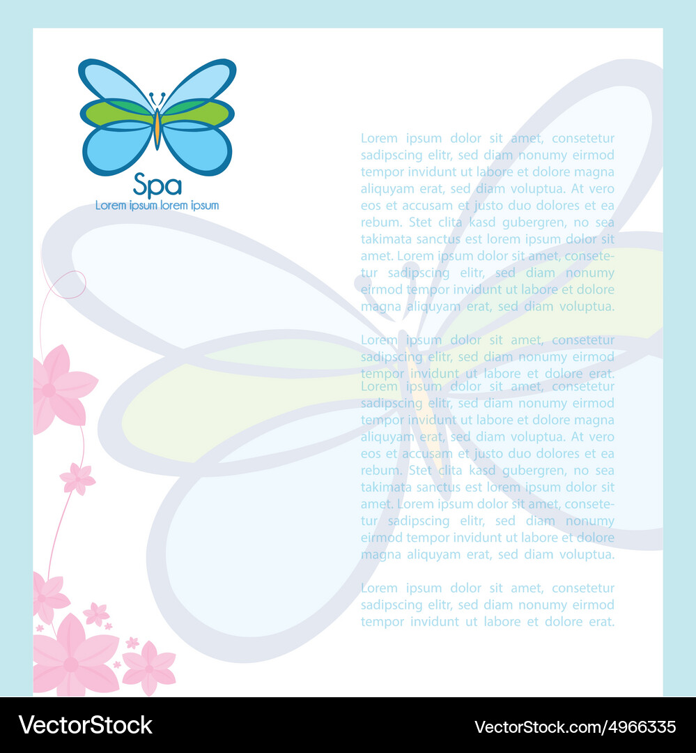 Colored background with text and spa icons Vector Image