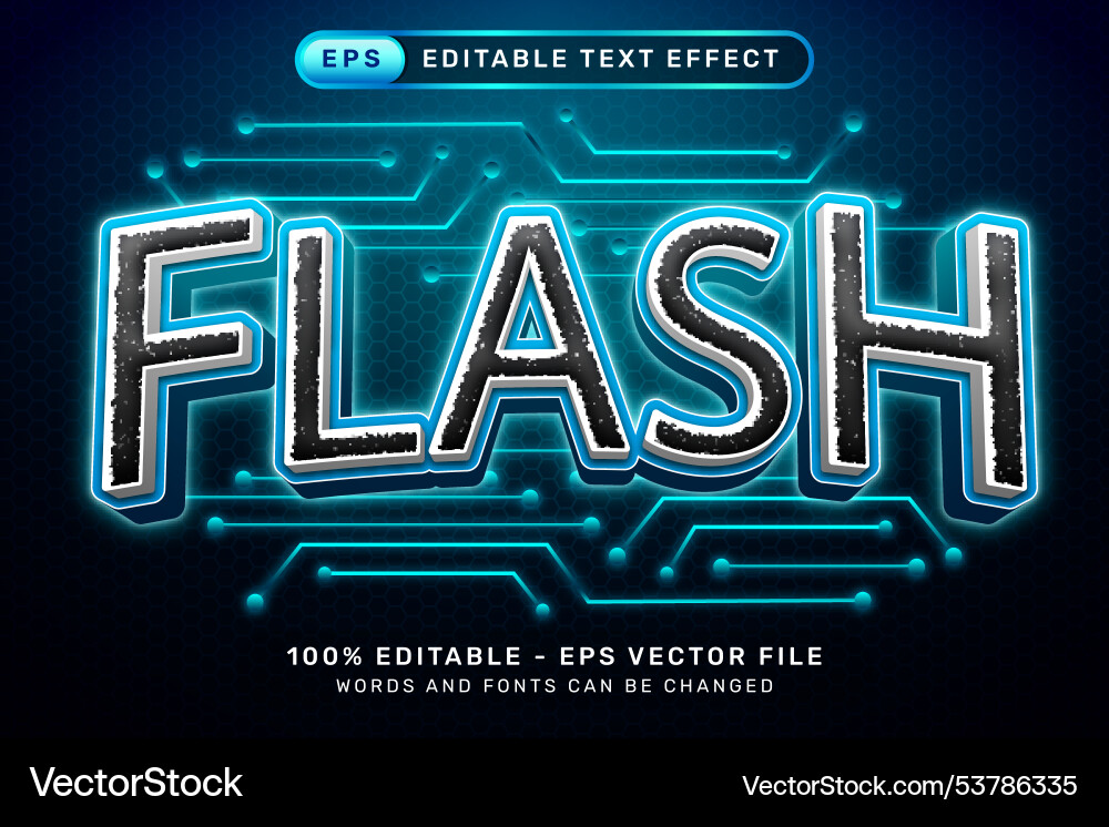 Cyber Flash Text Effect vector image